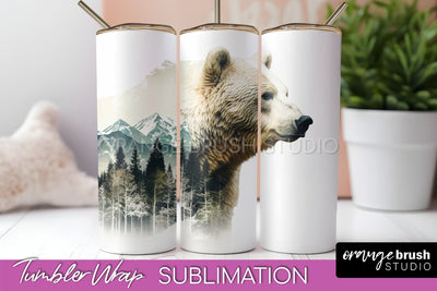 Wild Animals Tumbler Wrap, Mountain Tumbler Sublimation Sublimation OrangeBrushStudio 