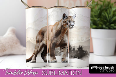 Wild Animals Tumbler Wrap, Mountain Tumbler Sublimation Sublimation OrangeBrushStudio 