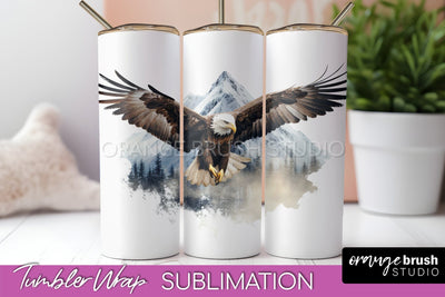 Wild Animals Tumbler Wrap, Mountain Tumbler Sublimation Sublimation OrangeBrushStudio 