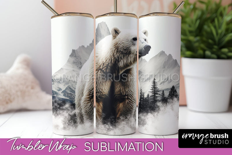 Wild Animals Tumbler Wrap, Mountain Tumbler Sublimation Sublimation OrangeBrushStudio 
