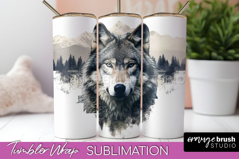 Wild Animals Tumbler Wrap, Mountain Tumbler Sublimation Sublimation OrangeBrushStudio 