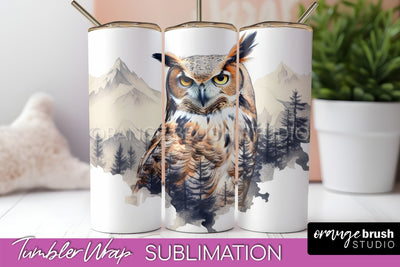 Wild Animals Tumbler Wrap, Mountain Tumbler Sublimation Sublimation OrangeBrushStudio 