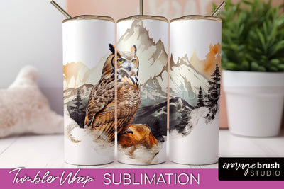 Wild Animals Tumbler Wrap, Mountain Tumbler Sublimation Sublimation OrangeBrushStudio 