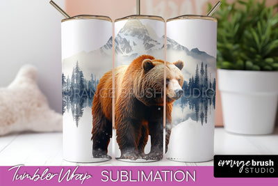 Wild Animals Tumbler Wrap, Mountain Tumbler Sublimation Sublimation OrangeBrushStudio 