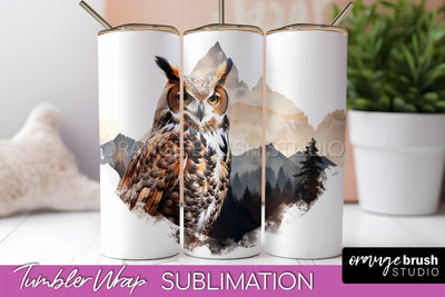 Wild Animals Tumbler Wrap, Mountain Tumbler Sublimation Sublimation OrangeBrushStudio 