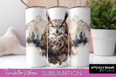 Wild Animals Tumbler Wrap, Mountain Tumbler Sublimation Sublimation OrangeBrushStudio 