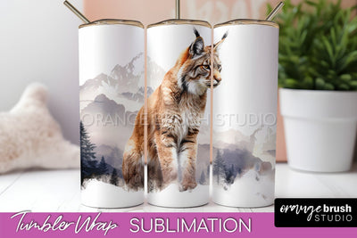 Wild Animals Tumbler Wrap, Mountain Tumbler Sublimation Sublimation OrangeBrushStudio 