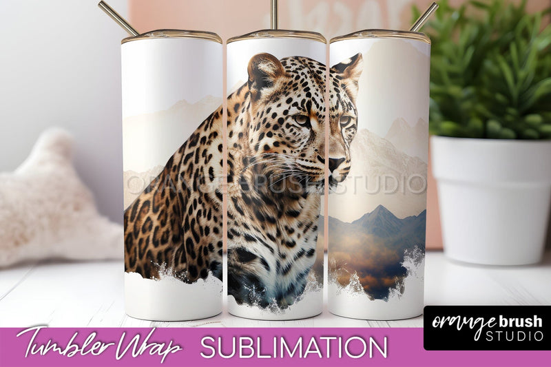 Wild Animals Tumbler Wrap, Mountain Tumbler Sublimation Sublimation OrangeBrushStudio 