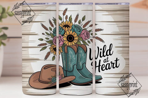 Wild at Heart 20oz Tumbler Wrap Sublimation sassyprint 