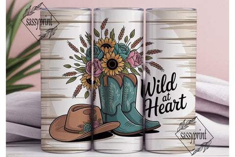 Wild at Heart 20oz Tumbler Wrap Sublimation sassyprint 