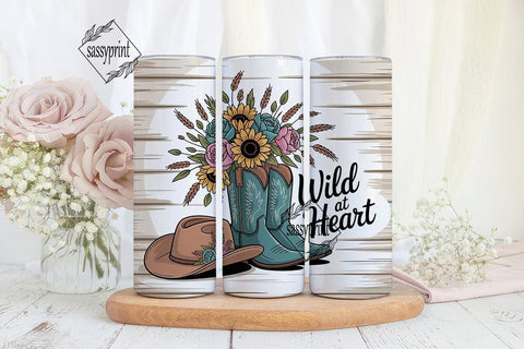 Wild at Heart 20oz Tumbler Wrap Sublimation sassyprint 
