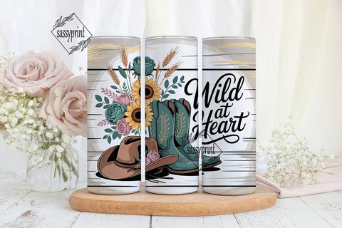 Wild at Heart 20oz Tumbler Wrap Sublimation sassyprint 
