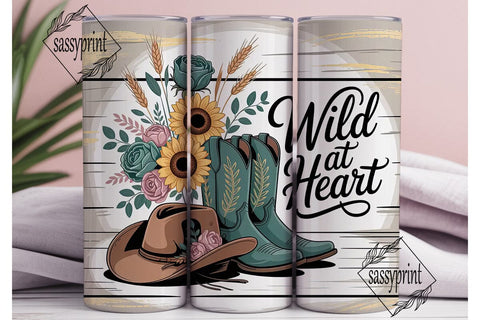 Wild at Heart 20oz Tumbler Wrap Sublimation sassyprint 