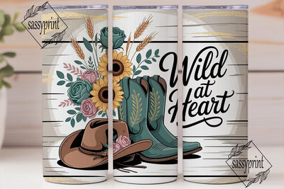 Wild at Heart 20oz Tumbler Wrap Sublimation sassyprint 