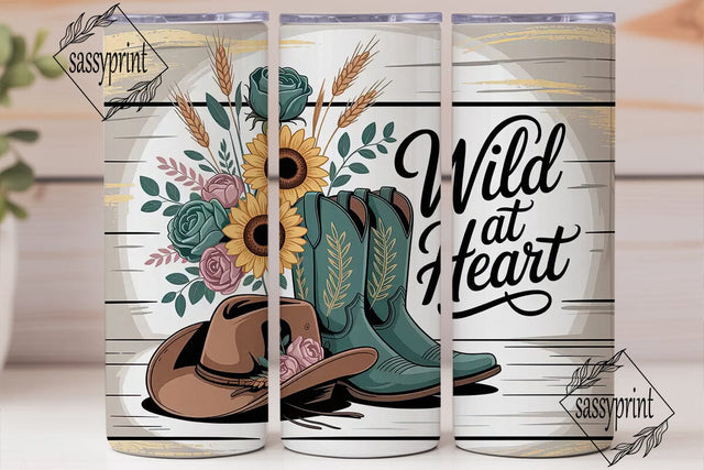 Wild at Heart 20oz Tumbler Wrap Sublimation sassyprint 