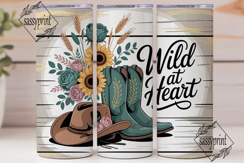 Wild at Heart 20oz Tumbler Wrap Sublimation sassyprint 