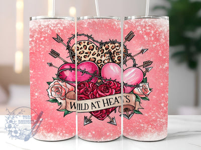 Wild At Heart Country 20oz Skinny Tumbler, Heart Leopard Tumbler Png, Straight & Tapered Tumbler Wrap, Instant Digital Download Sublimation ToriDesigns 