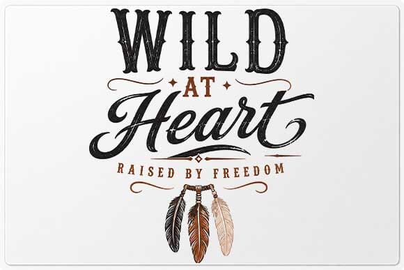 Wild at Heart Western Quote PNG Digital Download SVG BillahCrafts 