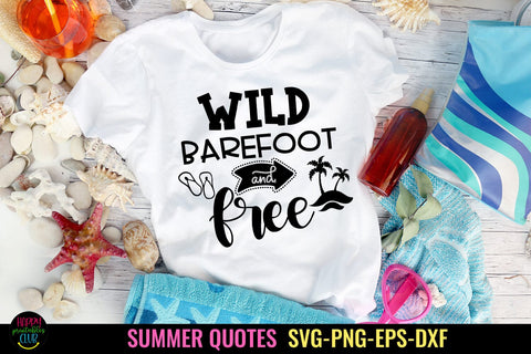 Wild Barefoot and Free I Beach SVG I Summer Quotes SVG SVG Happy Printables Club 