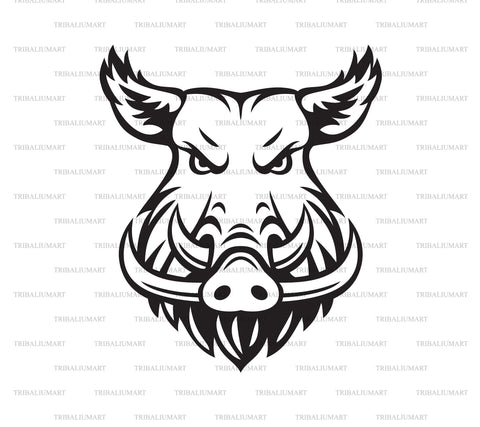Wild Boar Face SVG TribaliumArtSF 