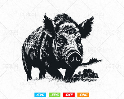 Wild Boar Hunter Pig Hog Hunting Svg Png, Outdoors Wild Boar Pig Hunting Gifts for Men Svg Files for Cricut Silhouette, Instant Download SVG DesignDestine 