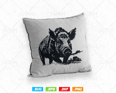 Wild Boar Hunter Pig Hog Hunting Svg Png, Outdoors Wild Boar Pig Hunting Gifts for Men Svg Files for Cricut Silhouette, Instant Download SVG DesignDestine 