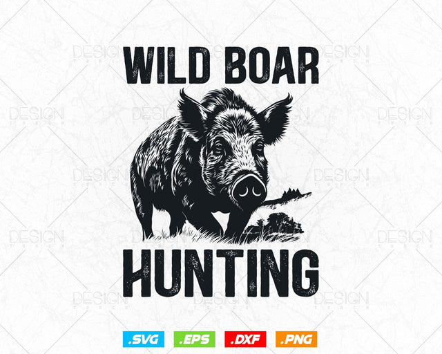 Wild Boar Hunter Pig Hog Hunting Svg Png, Outdoors Wild Boar Pig Hunting Gifts for Men Svg Files for Cricut Silhouette, Instant Download SVG DesignDestine 