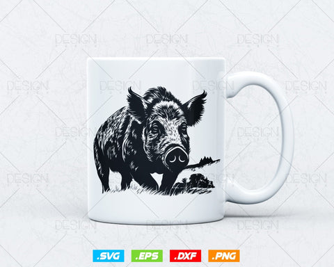 Wild Boar Hunter Pig Hog Hunting Svg Png, Outdoors Wild Boar Pig Hunting Gifts for Men Svg Files for Cricut Silhouette, Instant Download SVG DesignDestine 