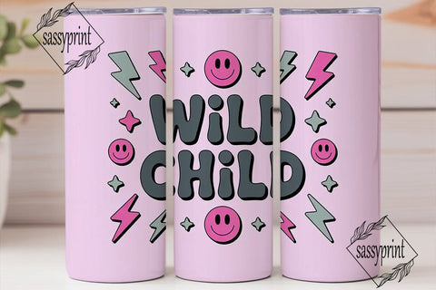 Wild Child 20oz Tumbler Wrap Sublimation sassyprint 