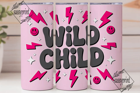 Wild Child 20oz Tumbler Wrap Sublimation sassyprint 
