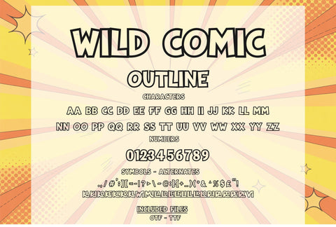 Wild Comic Font | Bold & Outline Playful Cartoon Font Font TonisArtStudio 