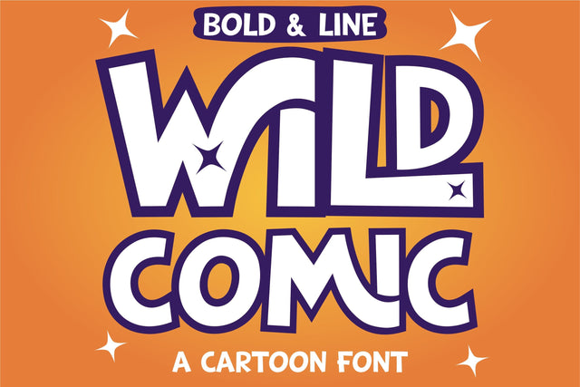 Wild Comic Font | Bold & Outline Playful Cartoon Font Font TonisArtStudio 