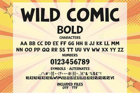 Wild Comic Font | Bold & Outline Playful Cartoon Font Font TonisArtStudio 