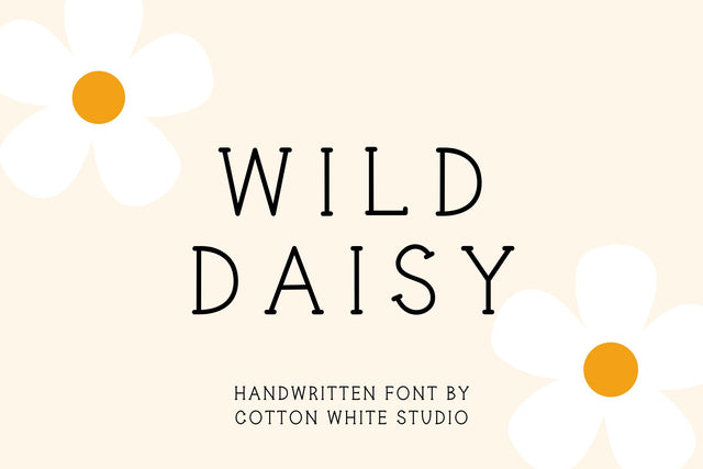Wild Daisy Font Cotton White Studio 