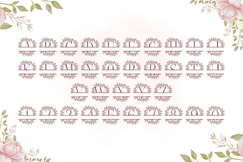 Wild Fern Split Monogram Font Dm Letter Studio 