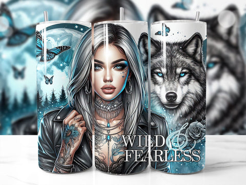 Wild & Fierce Positive Affirmation Tumbler Sublimation PNG Sublimation BijouBay 