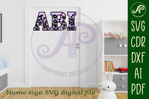 Wild flower alphabet letter set. 2 layer 50 letters. SVG APInspireddesigns 