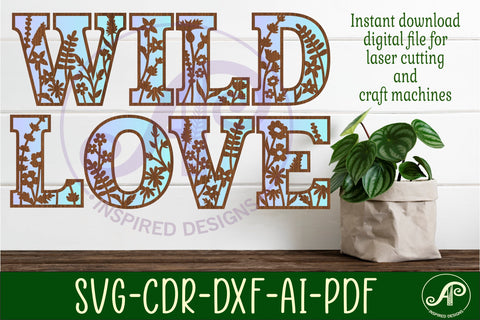 Wild flower alphabet letter set. 2 layer 50 letters. SVG APInspireddesigns 