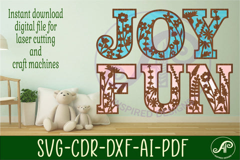 Wild flower alphabet letter set. 2 layer 50 letters. SVG APInspireddesigns 