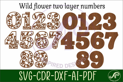 Wild flower number two layer wall sign SVG cut files SVG APInspireddesigns 