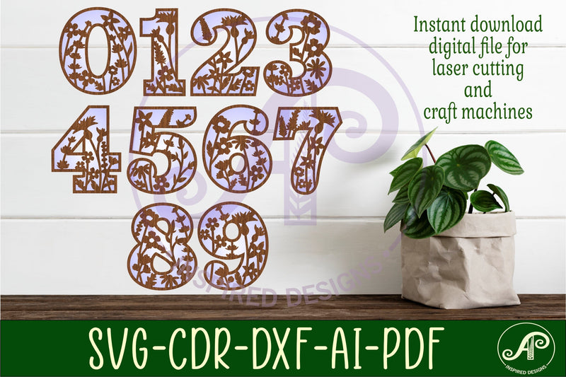 Wild flower number two layer wall sign SVG cut files SVG APInspireddesigns 