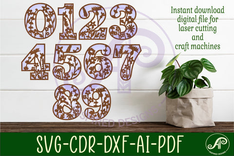 Wild flower number two layer wall sign SVG cut files SVG APInspireddesigns 