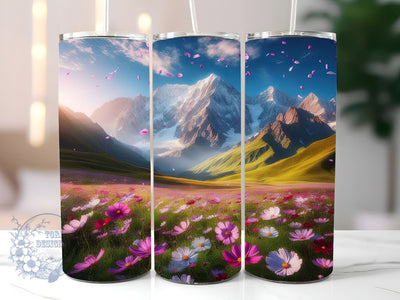 Wild Flowers Floral 20oz Skinny Tumbler, Nature Spring Lover Tumbler Png, Straight & Tapered Tumbler Wrap, Instant Digital Download Sublimation ToriDesigns 