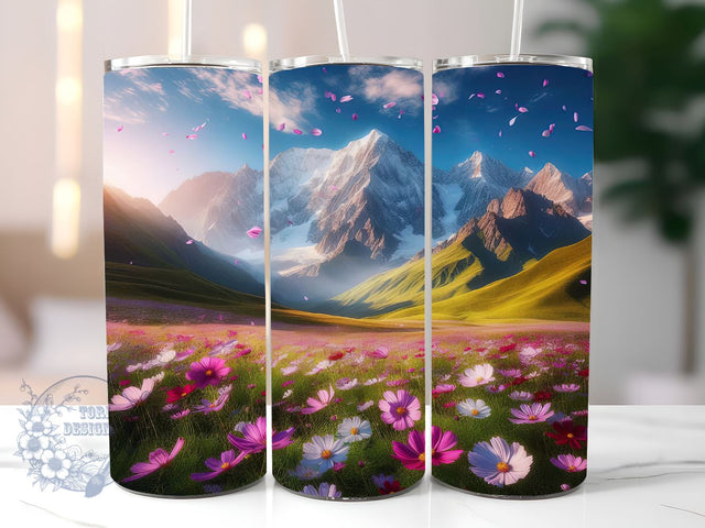 Wild Flowers Floral 20oz Skinny Tumbler, Nature Spring Lover Tumbler Png, Straight & Tapered Tumbler Wrap, Instant Digital Download Sublimation ToriDesigns 
