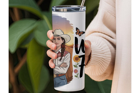 Wild & Free Cowgirl 20oz Tumbler Wrap Sublimation DesignSVG 