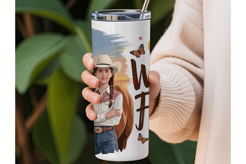 Wild & Free Cowgirl 20oz Tumbler Wrap Sublimation DesignSVG 