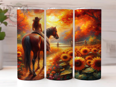 Wild & Free Cowgirl Horse Tumbler, Cowgirl Tumbler, Wild & Free Wrap, Sunflower Horse Wrap, Western Cowgirl Wrap, Sublimation Design, Trendy Gift Idea Sublimation Lara' s Designs 