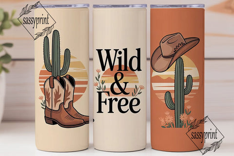 Wild & Free Desert 20oz Tumbler Wrap Sublimation sassyprint 