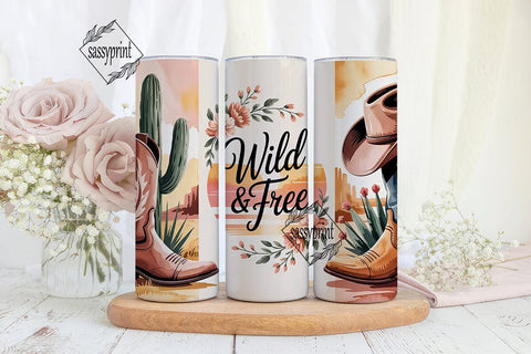 Wild & Free Desert 20oz Tumbler Wrap Sublimation sassyprint 