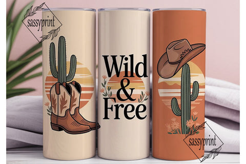 Wild & Free Desert 20oz Tumbler Wrap Sublimation sassyprint 